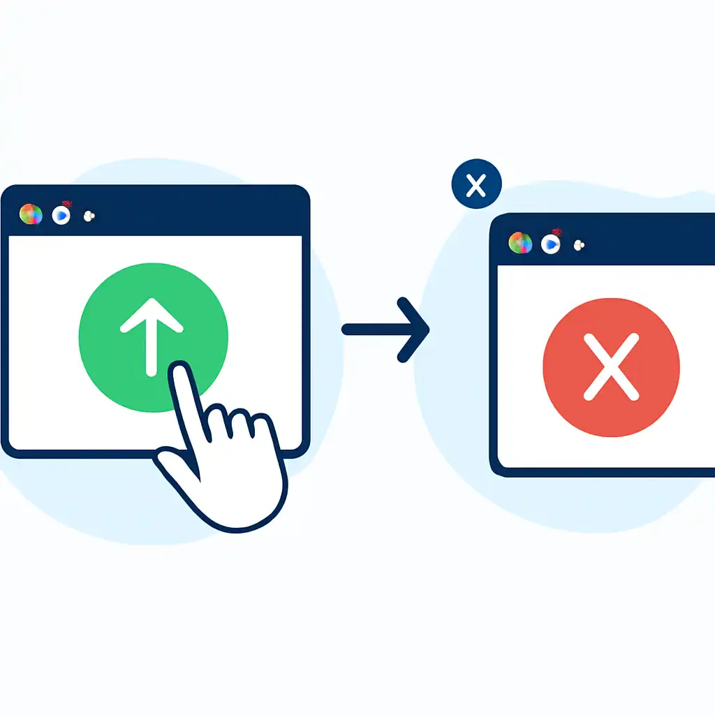 Annotated step diagram: open and close explained process with numbered callouts, DPBoss