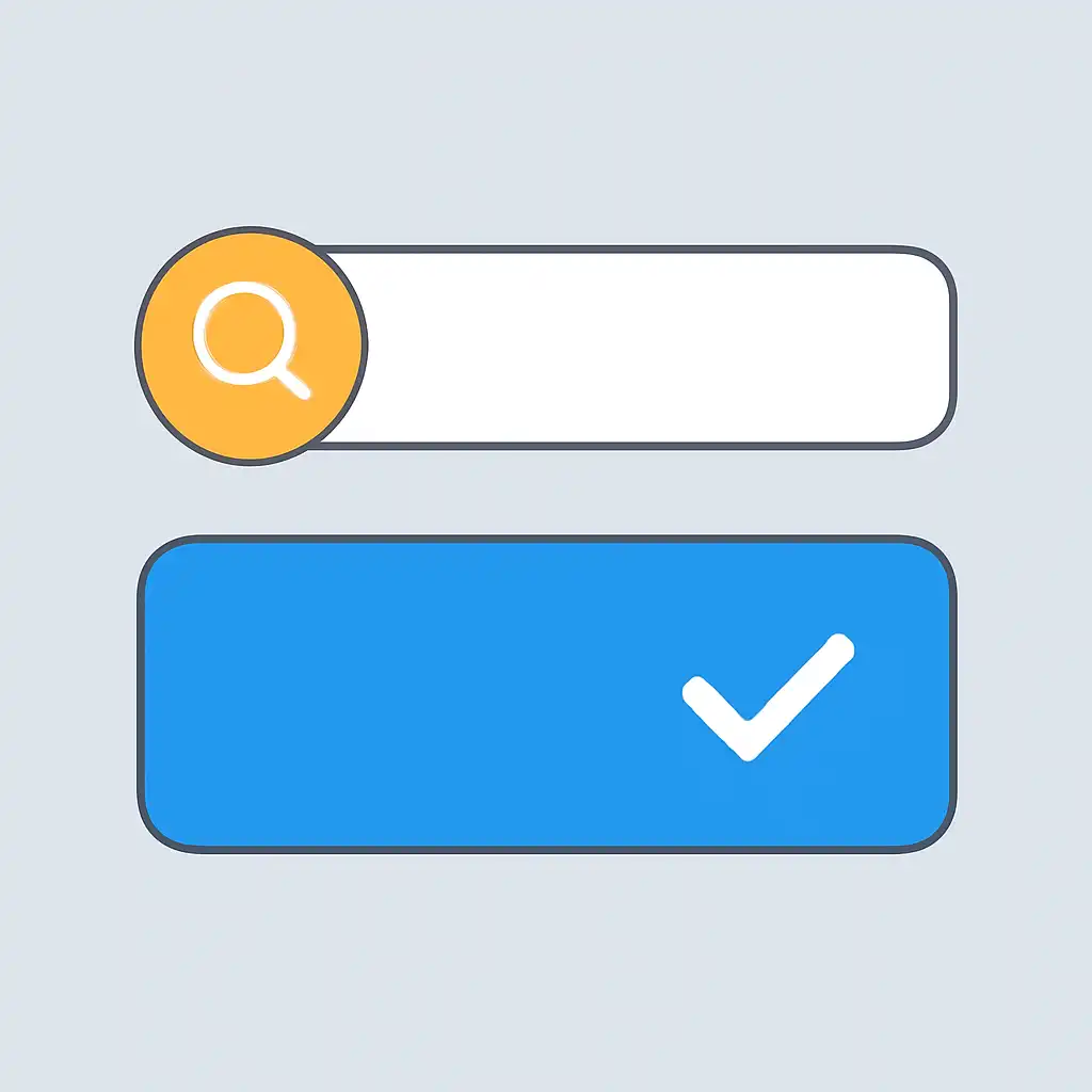 Close-up of button or form field for checking results, DPBoss