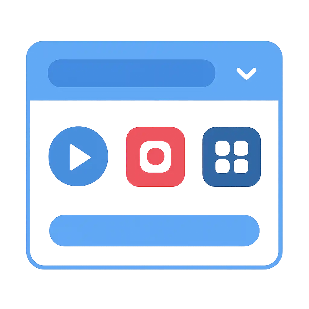 Close-up of button or form field for choosing a platform, DPBoss