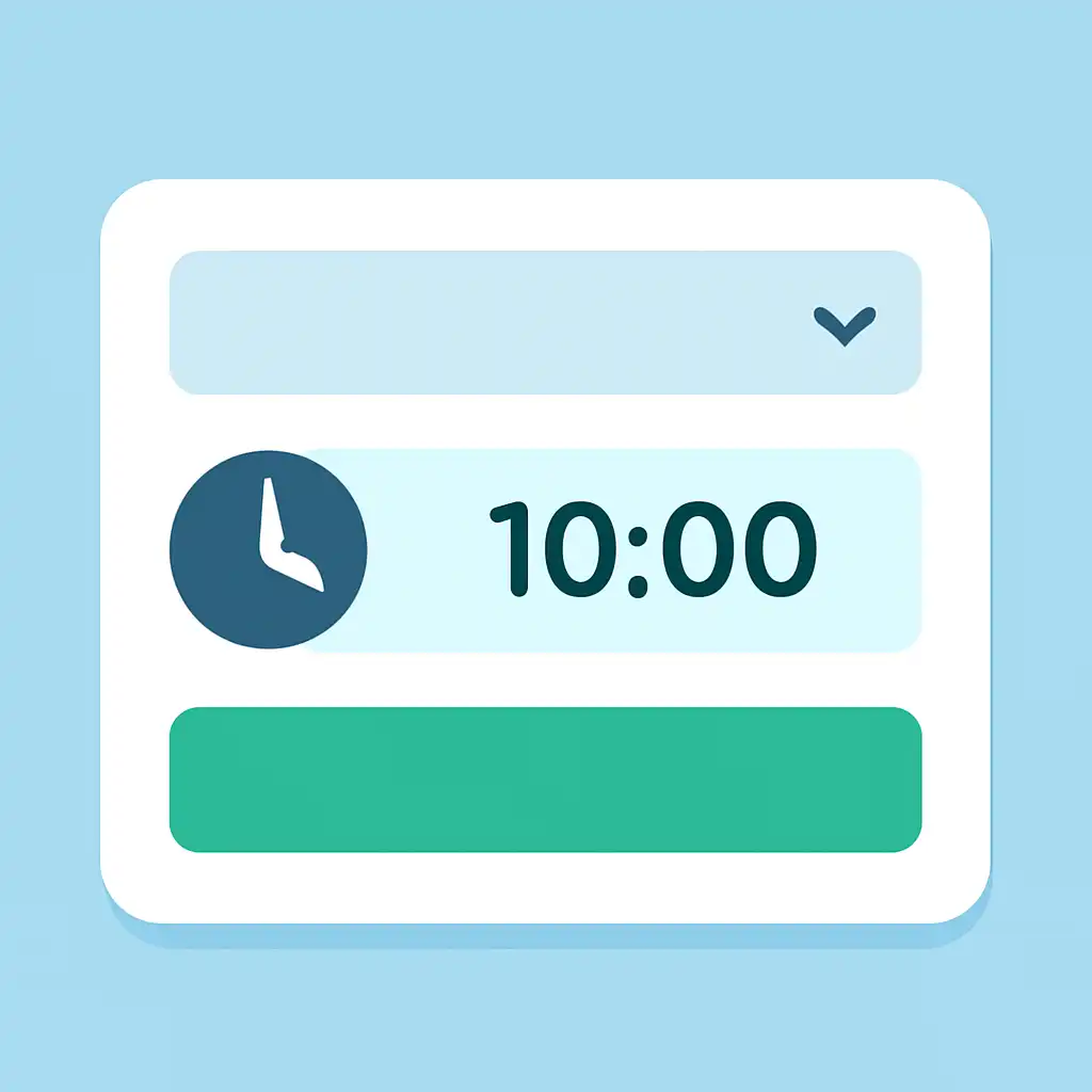 Close-up of button or form field for draw timings, DPBoss