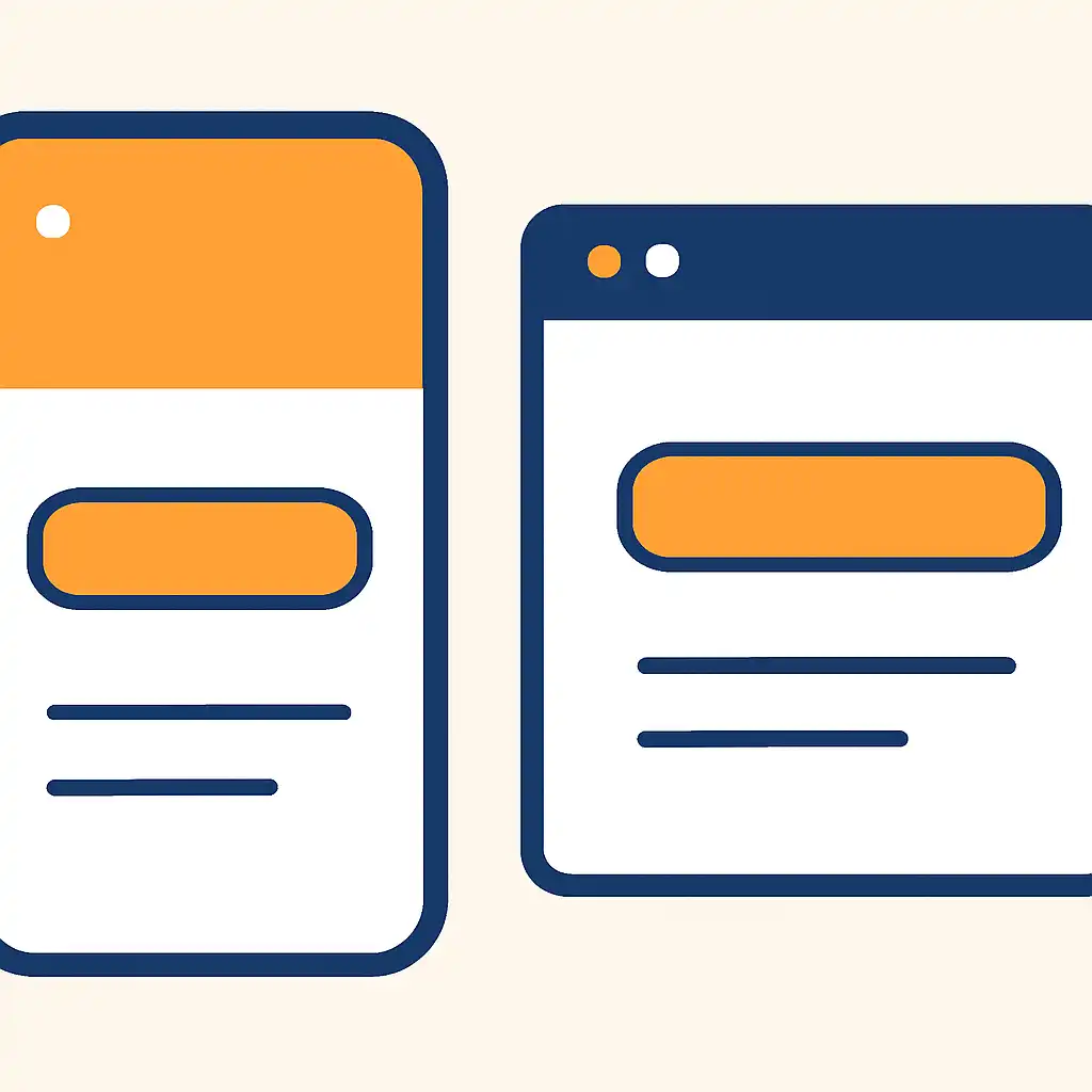 Close-up of button or form field for mobile vs desktop, DPBoss
