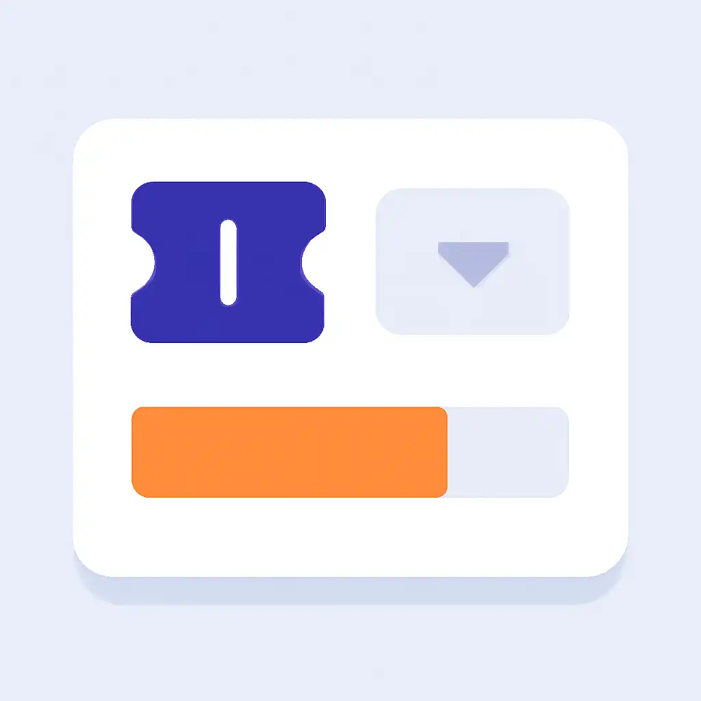 Close-up of button or form field for ticket series explained, DPBoss